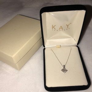 Diamond necklace (10k white gold)